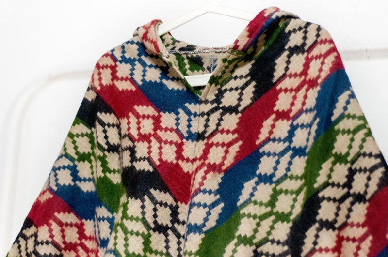 印地安民族风流苏斗篷/波希米亚斗篷披肩/羊毛连帽斗篷-摩洛哥风 - 围巾/披肩 - 羊毛 多色