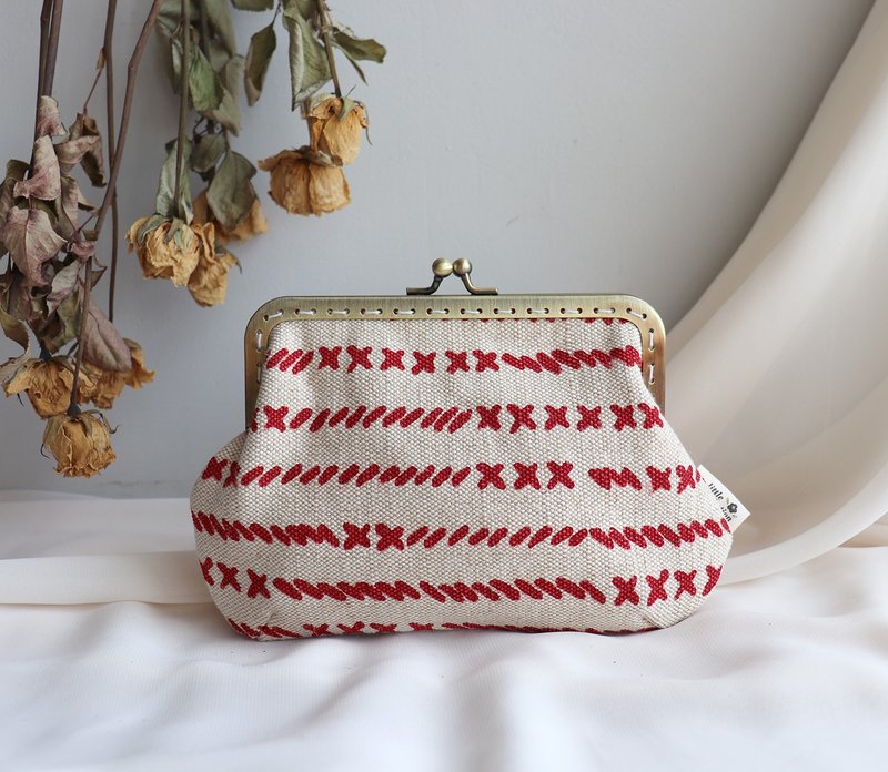 -裁缝师- 口金包 化妆包 钱包 小包 生日礼物 送礼 - 化妆包/杂物包 - 棉．麻 红色