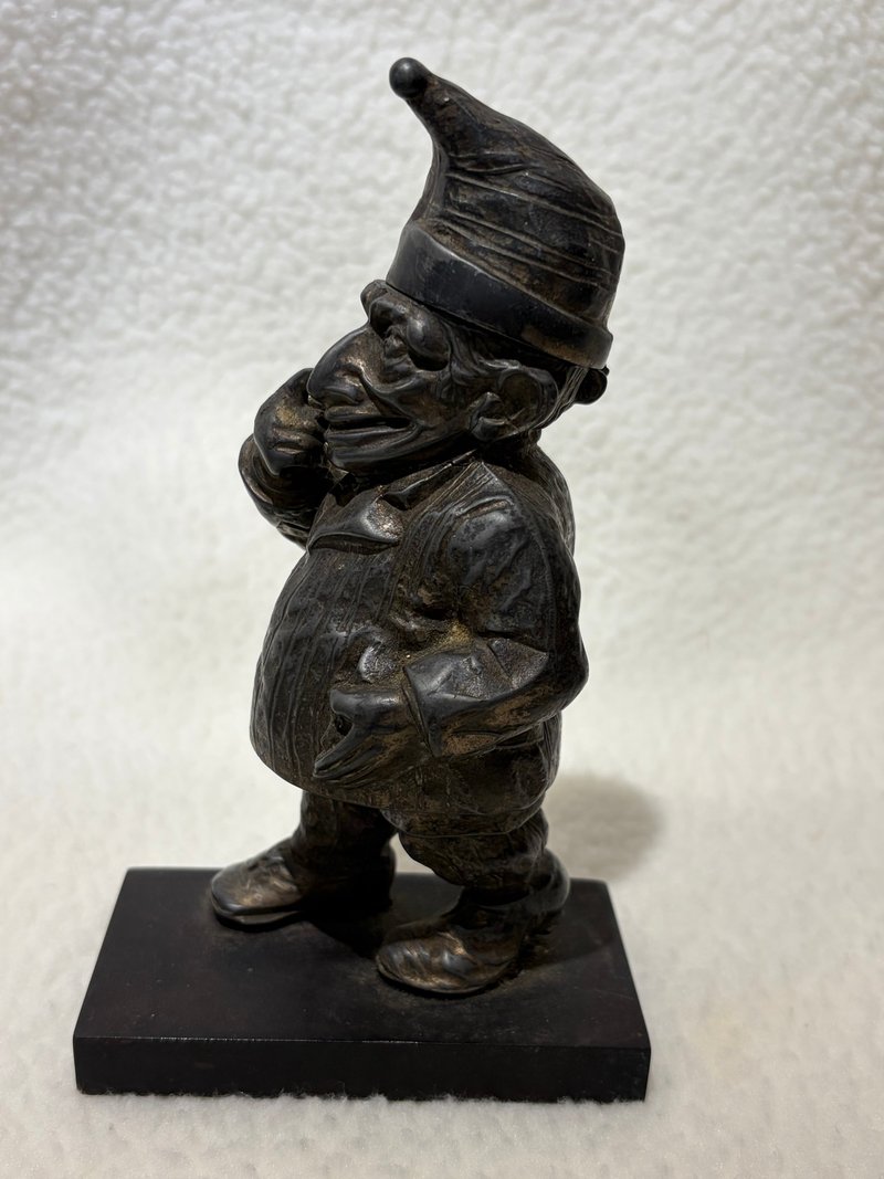 欧洲古董小矮人造型烟草罐 - 摆饰 - 其他金属 