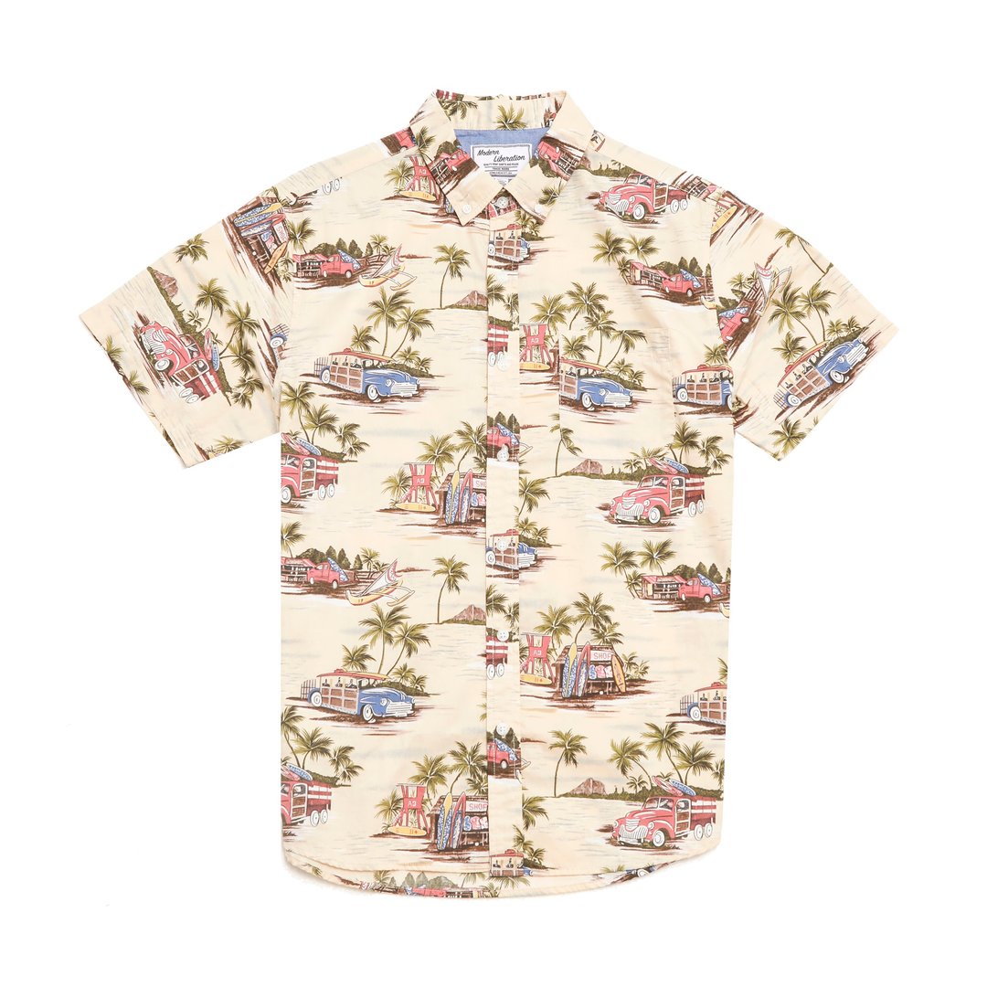 Vintage Beach Shirt 复古沙滩衬衫 - 卡其色 - 预购商品 - 男装衬衫 - 棉 透明