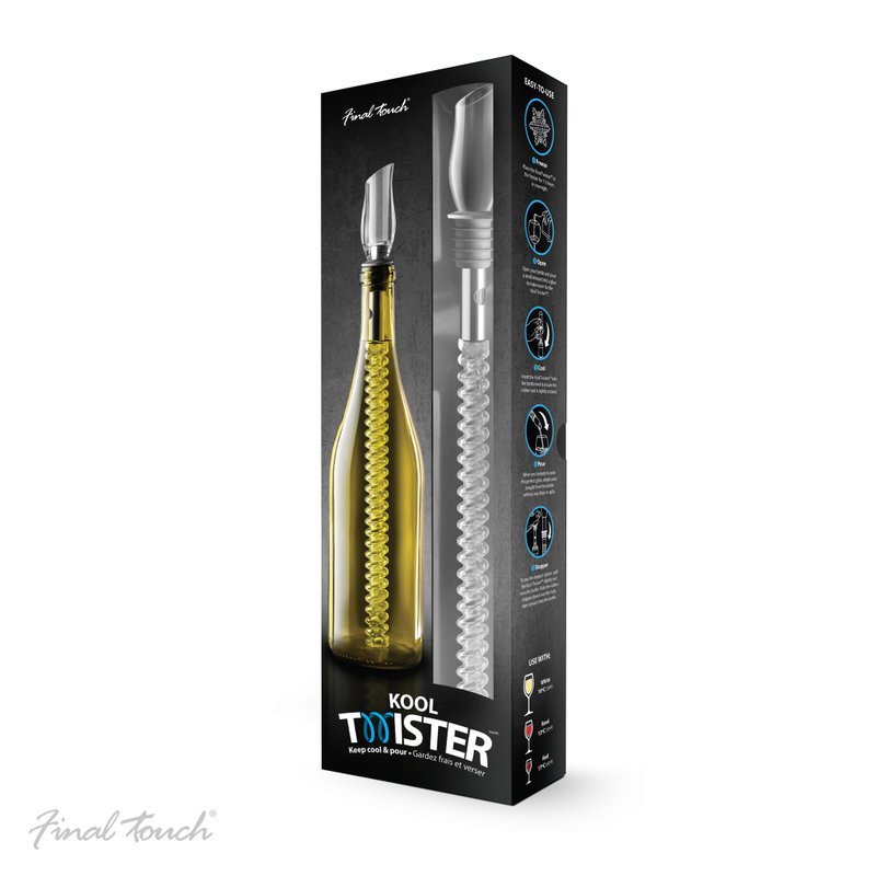 Final Touch Kool Twister 螺旋形冷却棒倒酒器连酒塞 - 酒杯/酒器 - 硅胶 