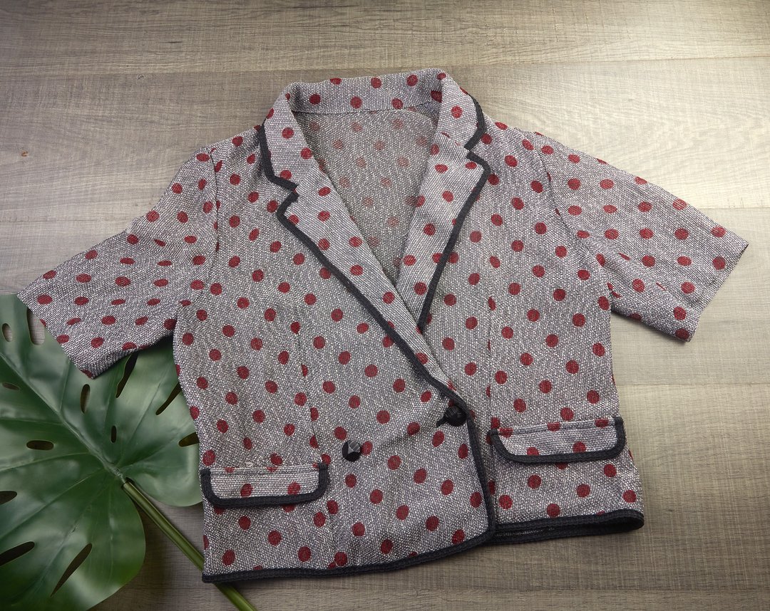 中号 | 复古女式上衣-波点| 女士复古服装| 复古衬衫 | - 女装衬衫 - 其他材质 黑色