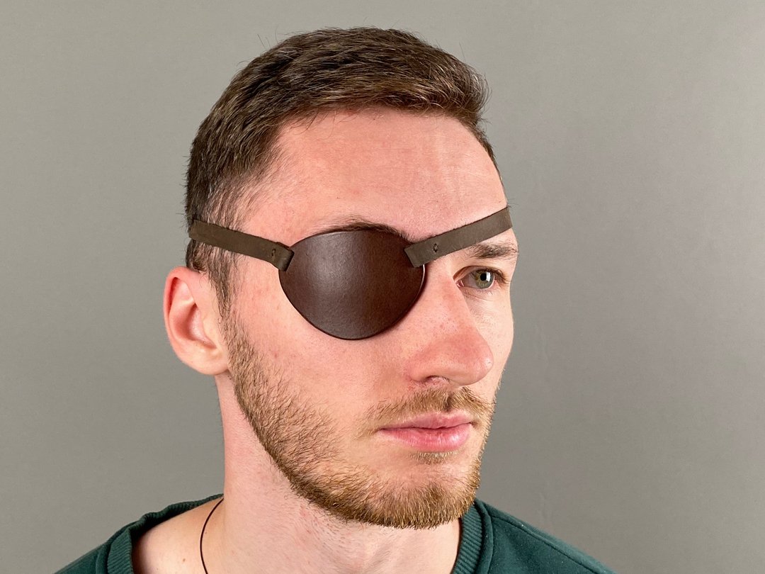 Leather Eye Patch, Eye Patch, Man Eye Patch, Woman Eye Patch, Brown Eye Patch, S - 眼罩 - 真皮 透明