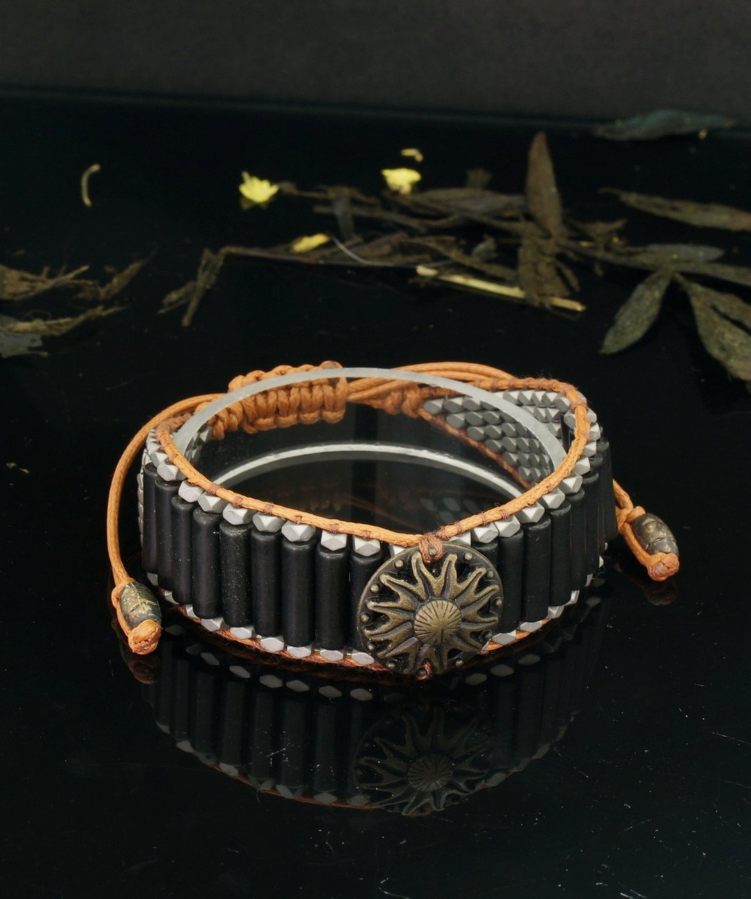 黑石索绳手链 ( Black Stone Bracelet ) - 手链/手环 - 半宝石 