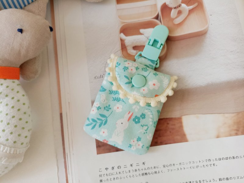 【5日内出货】薄荷小兔 小棉球 平安符袋 弥月礼物 香火袋 平 - 围嘴/口水巾 - 棉．麻 
