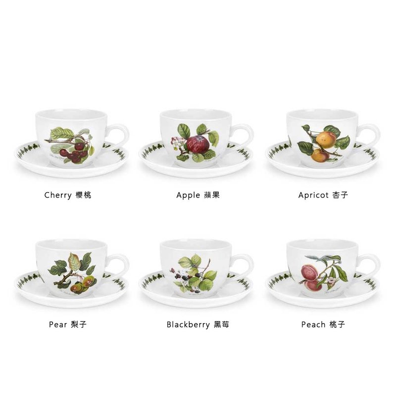 Botanic Pomona水果系列-200ml咖啡杯盘(6入套组) - 咖啡杯/马克杯 - 瓷 白色