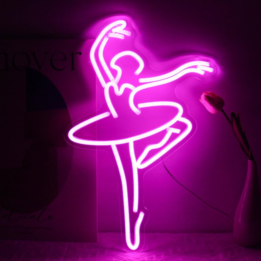 芭蕾女孩 霓虹灯 发光字 Neon Sign 字 装饰生日礼物 手作 - 灯具/灯饰 - 压克力 透明