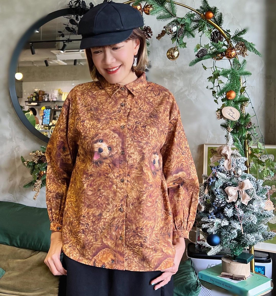 贵妇犬宽松剪裁恤衫 - 女装上衣 - 棉 多色