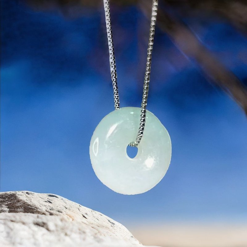 【愿·平安】飘绿翡翠平安扣吊饰 | 天然缅甸玉翡翠A货 | 送礼 - 吊饰 - 玉石 透明