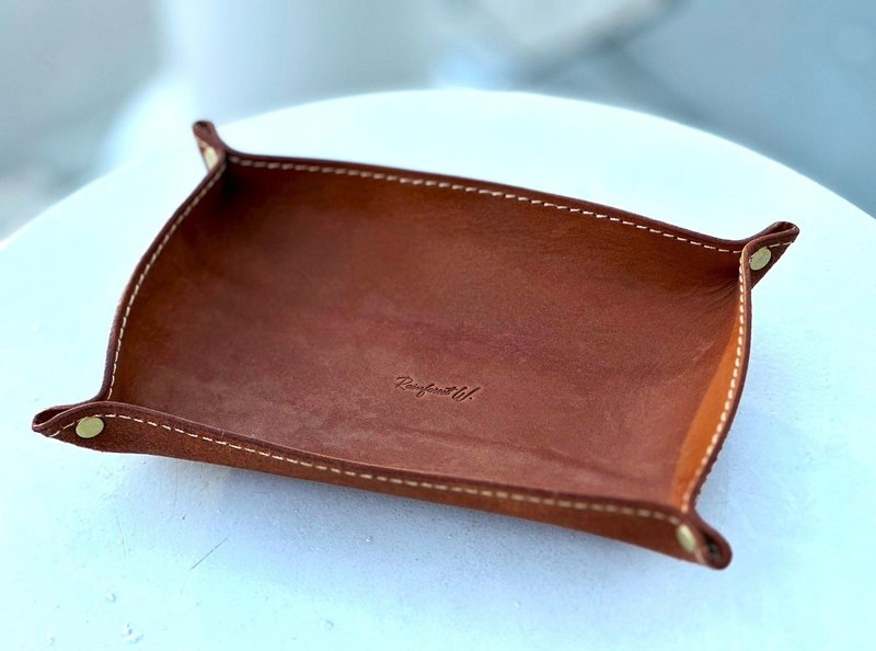 【手作革物】置物皮盘 - 收纳用品 - 真皮 咖啡色