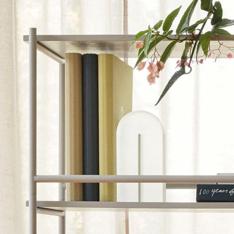 【Hübsch】－340802 雾白色玻璃拱型书档 纸镇 书架 文具 摆饰 - 书架/书挡 - 玻璃 白色