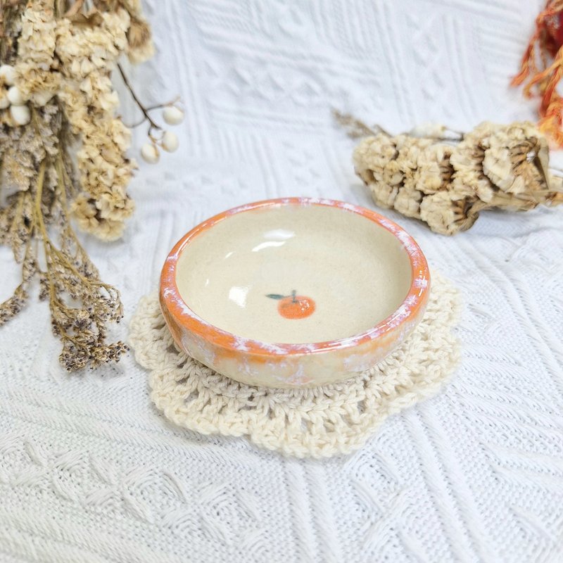 纯手工 橘子 小碟子 陶瓷碟 - 浅碟/小碟子 - 瓷 