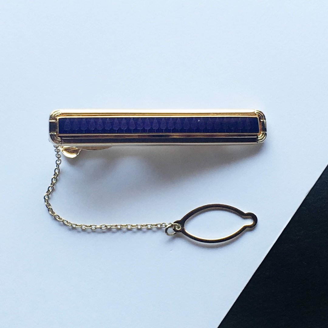Grove [Lavender Lavender] Cloisonne ware tie clip Red bronze Shizumi cloisonne 18kgf - 领带/领带夹 - 其他材质 紫色