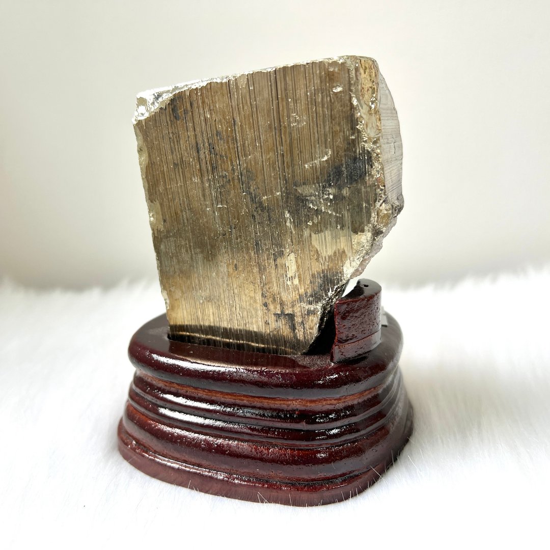 秘鲁黄铁矿摆件连订造底座 | 水晶 | 水晶摆件 - 摆饰 - 其他金属 金色