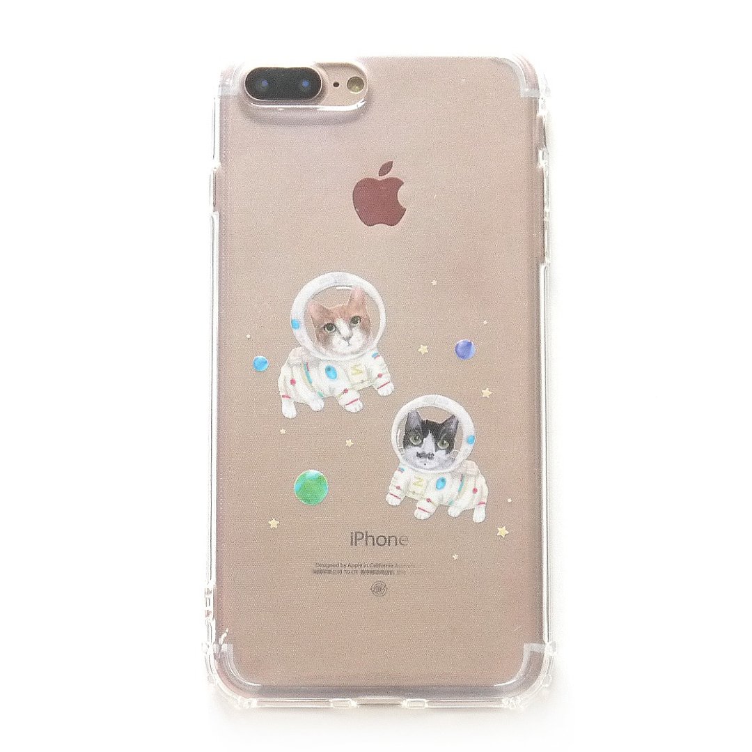 太空猫2 - 手机壳 | TPU Phone case 防摔 空压壳 | 可加字设计 - 手机壳/手机套 - 橡胶 透明