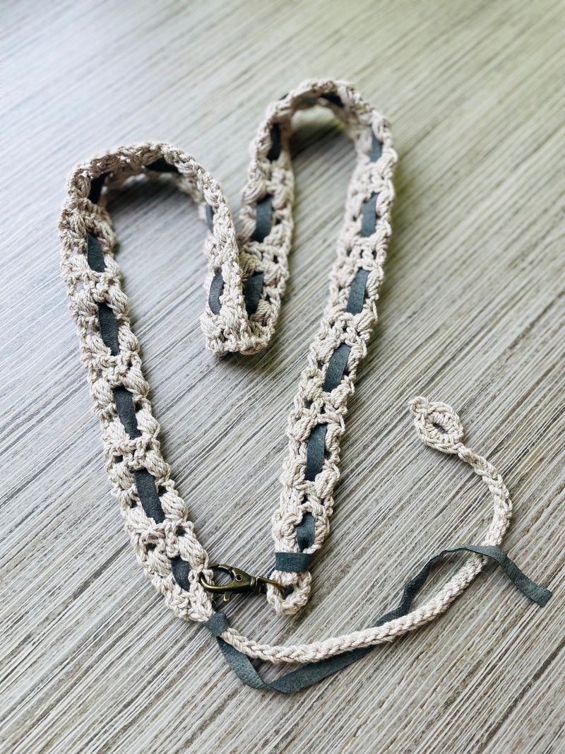 可调/手机挂带/手机挂绳/手机背带_异材质皮材手染纱款 - 挂绳/吊绳 - 棉．麻 