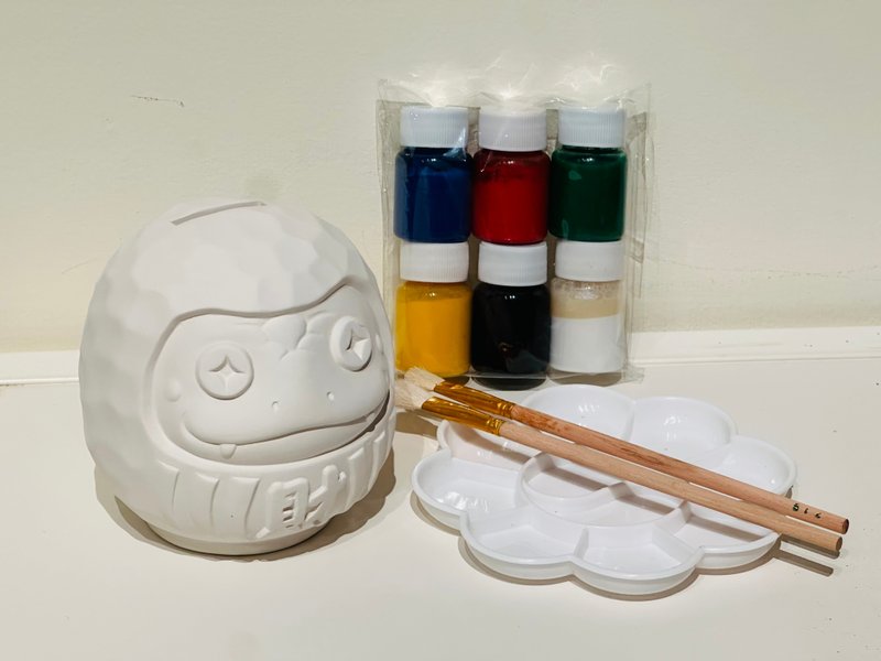 财蛇陶瓷彩绘 DIY 白坯 存钱筒材料组 (含彩绘材料) - 储蓄罐 - 陶 白色