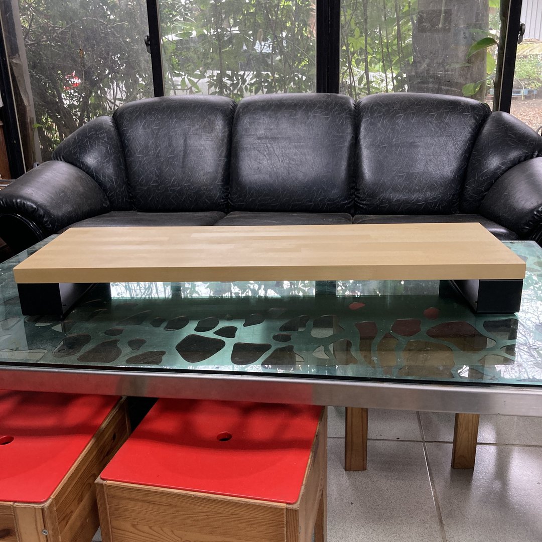特大长条型屏幕架订制　展示台垫高架　双屏幕屏幕架　屏幕架加长 - 摆饰 - 其他金属 卡其色