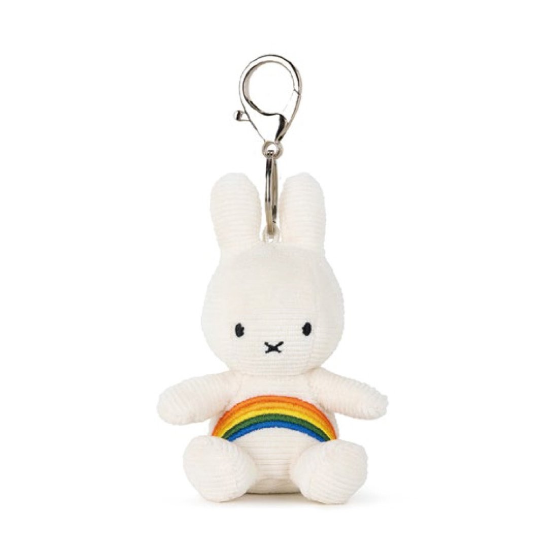 BON TON TOYS Miffy 米菲兔彩虹钥匙圈 - 象牙白 10cm - 钥匙链/钥匙包 - 聚酯纤维 多色