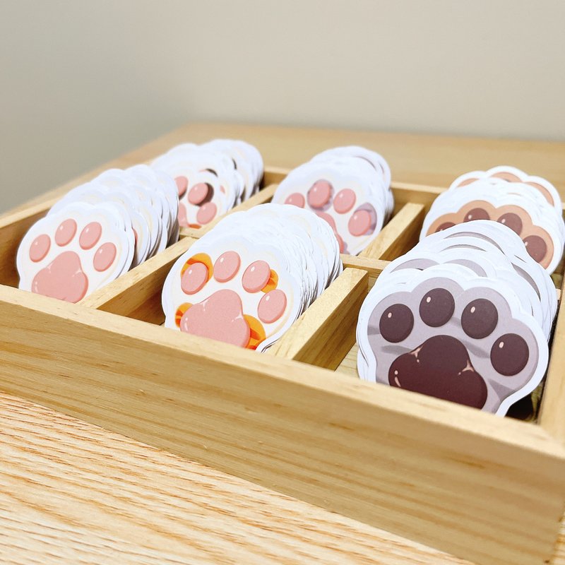 猫咪肉球贴纸 全断贴纸 5cm 共六款可选 - 贴纸 - 纸 