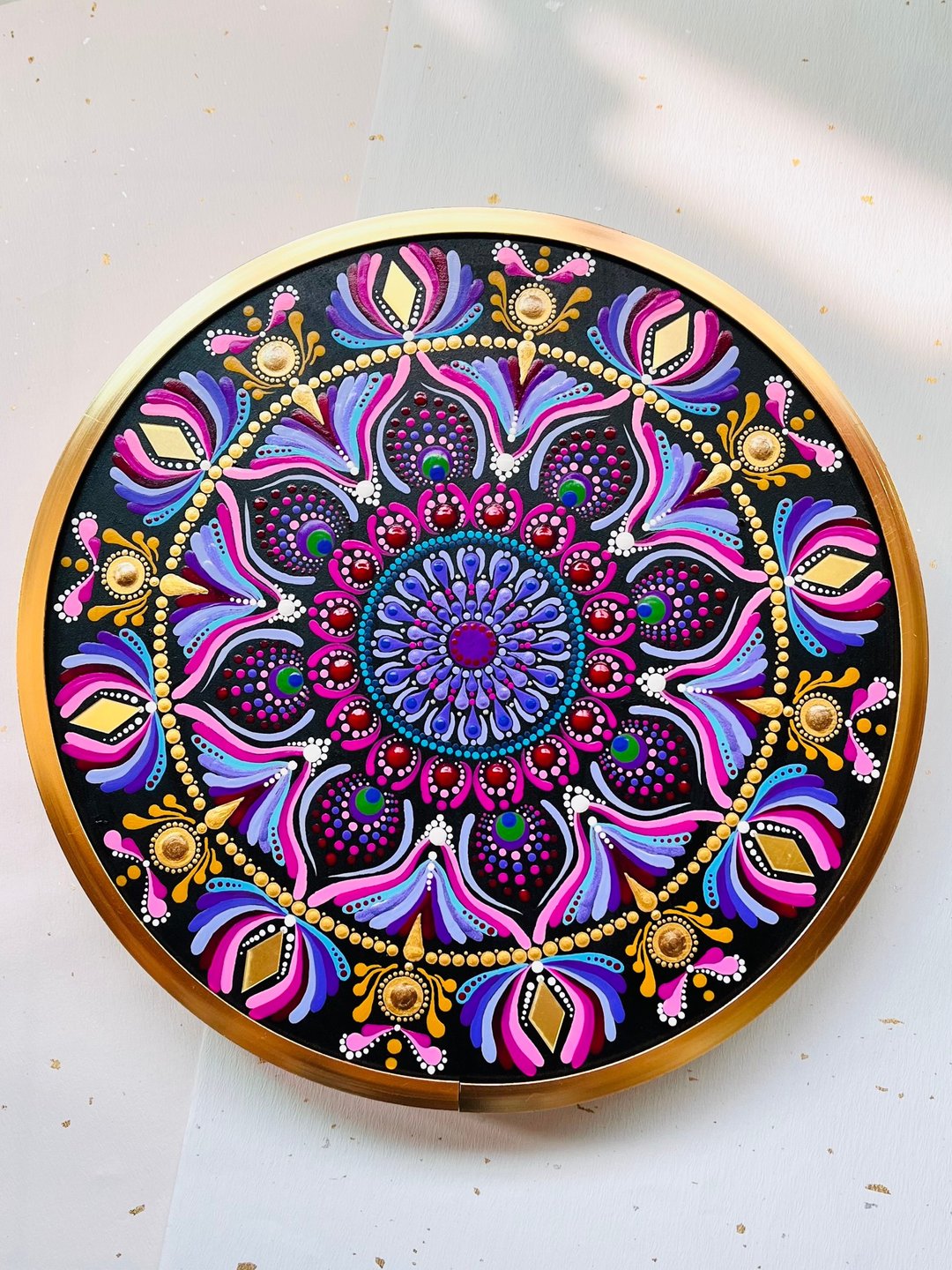 Dot Mandala 手绘曼陀罗挂画 - 海报/装饰画/版画 - 木头 紫色