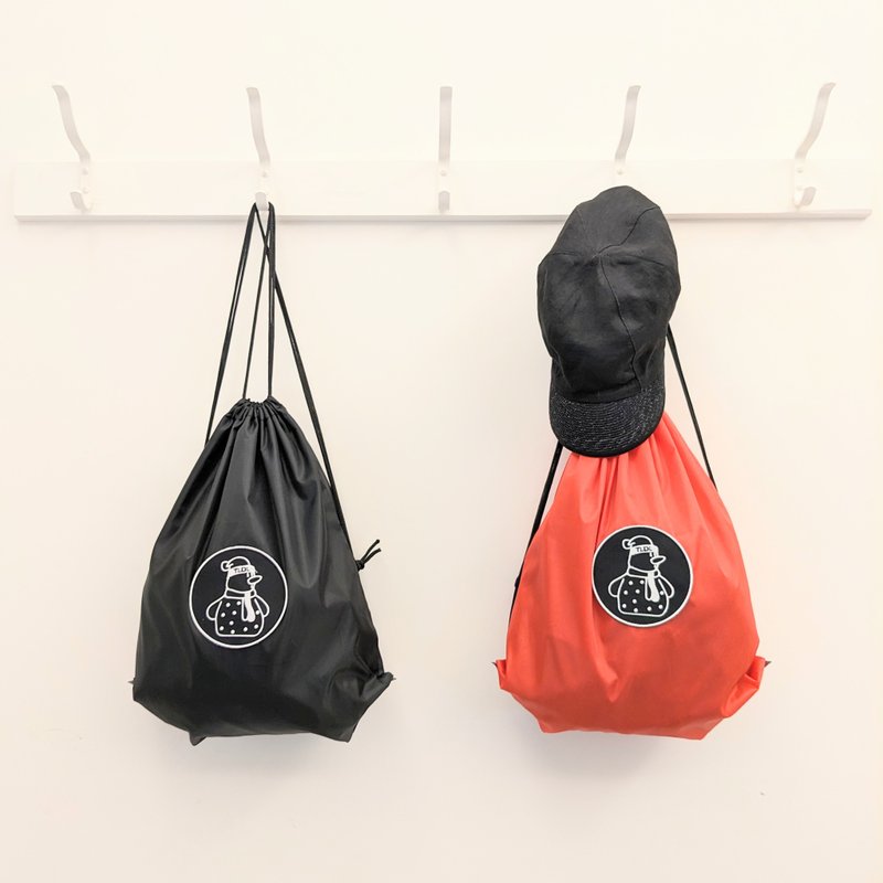 TiDi 雪人束束口背袋(红) - 束口袋双肩包 - 防水材质 红色