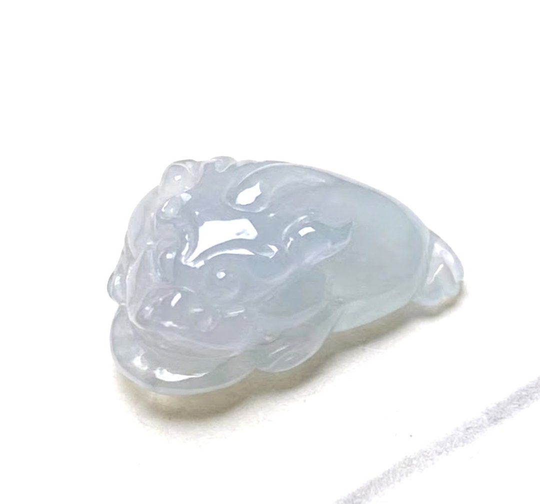 【招财神兽】冰种翡翠三脚蟾蜍 | 天然缅甸玉A货翡翠 | 送礼 - 吊饰 - 玉石 透明
