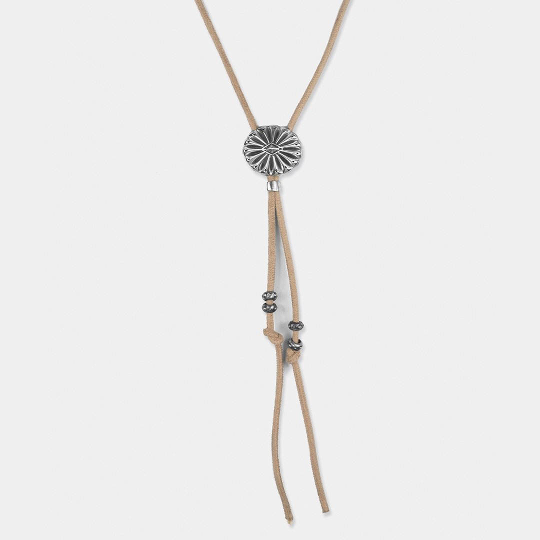 Clam loop Tie_Beige - 项链 - 纯银 