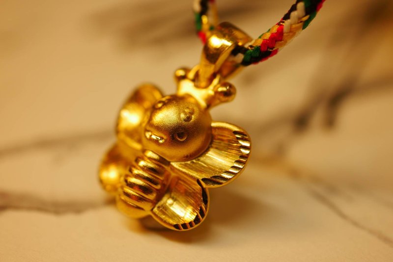 黄金坠子-蝴蝶金饰-黄金9999 - 项链 - 24k 金 金色