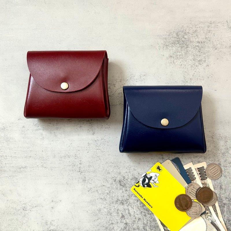 分类清晰可爱的圆润风琴式皮革钱包 (中尺寸) - 皮夹/钱包 - 真皮 红色