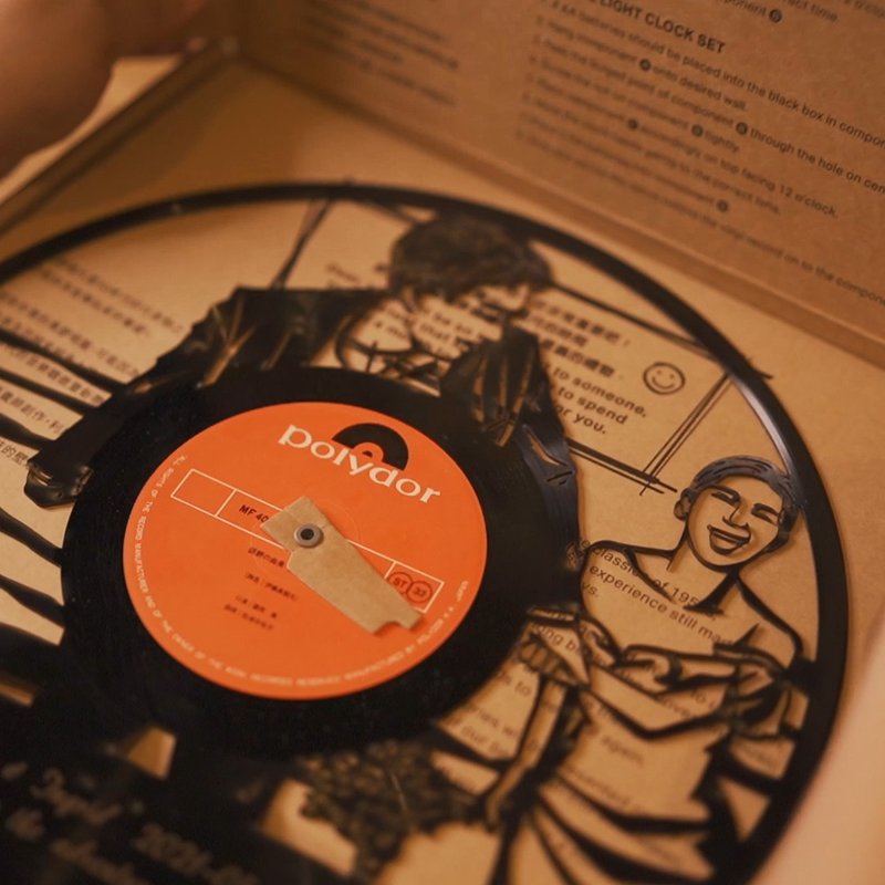 有製黑胶壁灯/时钟   客製化 情人节礼物 生日礼物 结婚礼物 - 灯具/灯饰 - 塑料 黑色