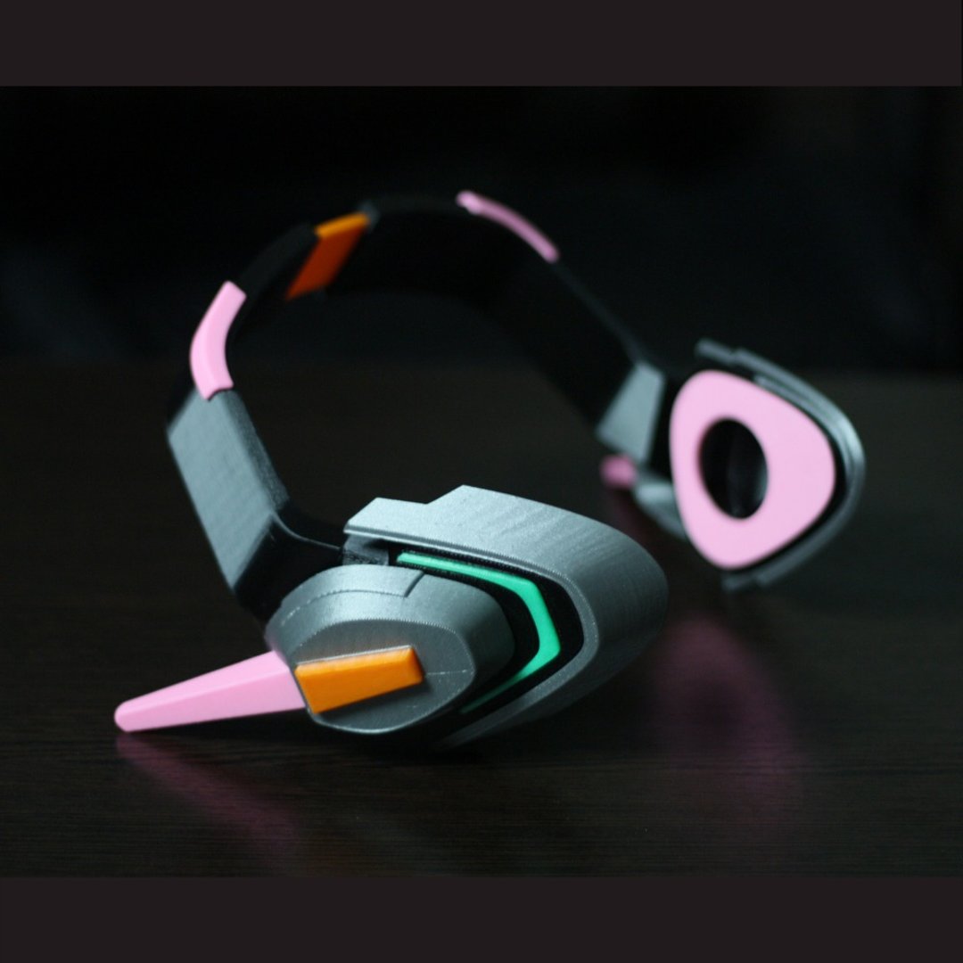 DVa Cosplay Headset | Officer Dva headset props | Diva cosplay - 发饰 - 塑料 粉红色