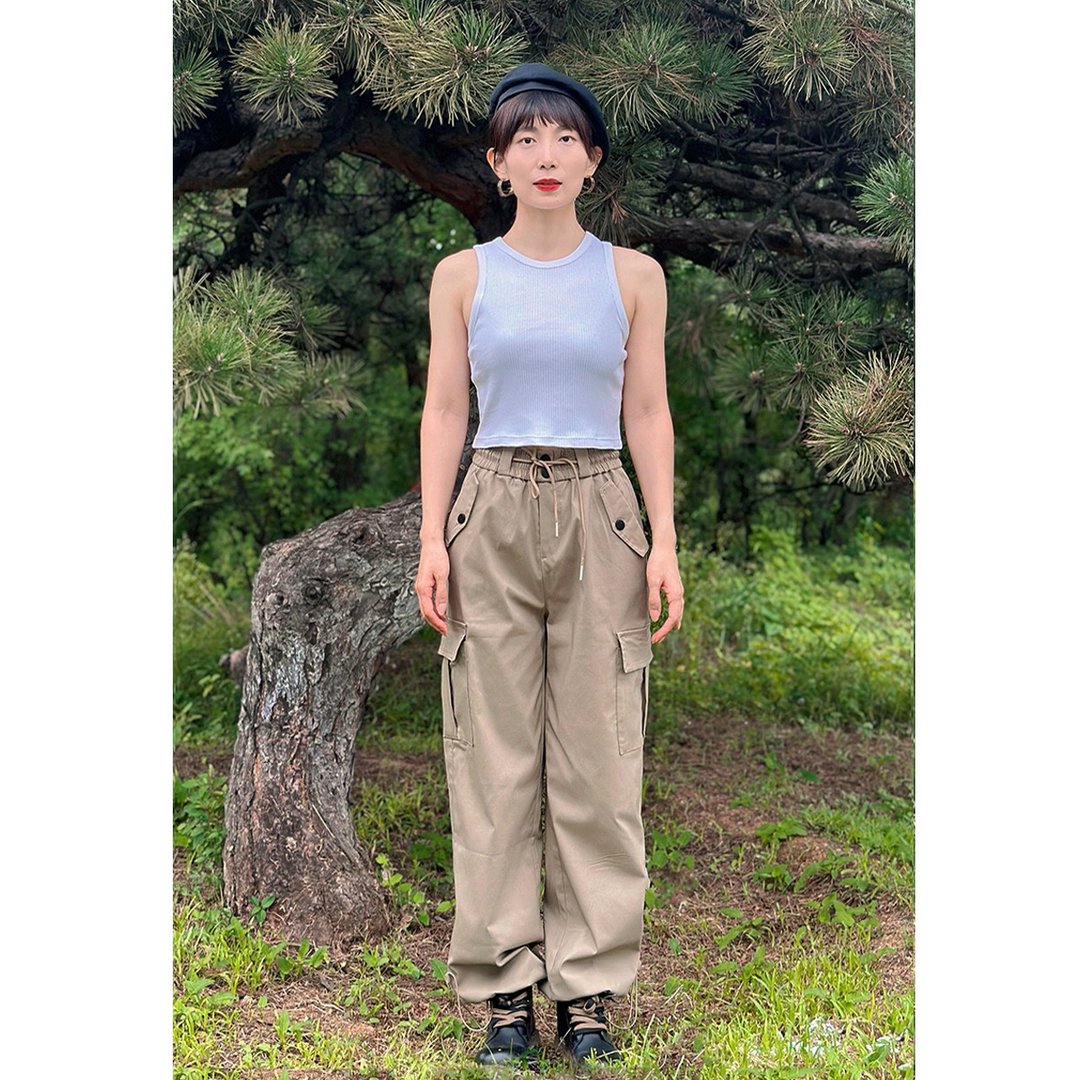 卡其色工装长裤 - 女装长裤 - 其他材质 卡其色