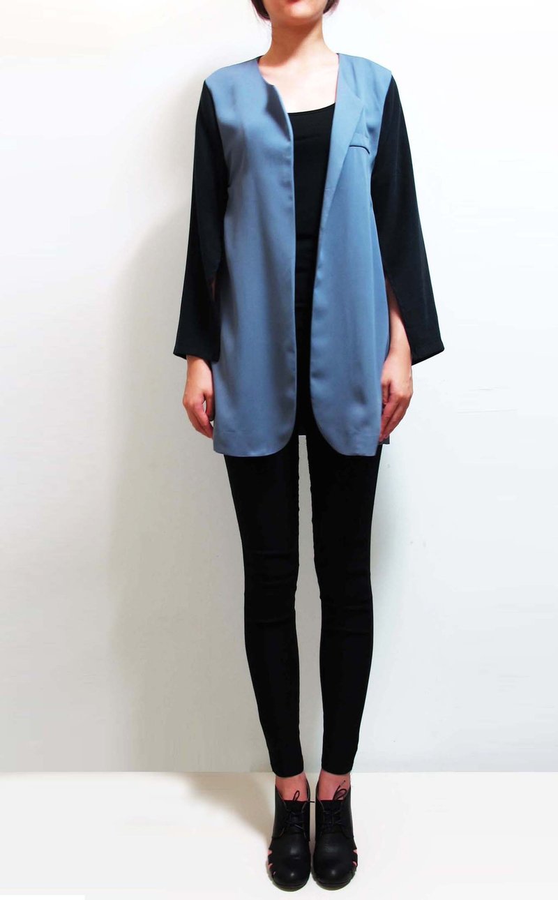 Wahr_紫蓝色披风薄外套 - 女装休闲/机能外套 - 其他材质 