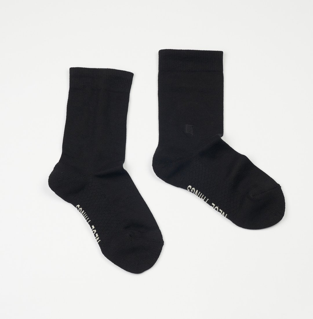 DAILY WEAR Basic黑素袜(加厚款) - 袜子 - 棉 黑色