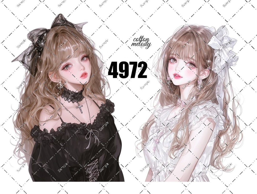 original sticker no.4972 人物贴纸 原创贴纸 原创人物贴纸 装饰贴纸 cotton melody - 贴纸 - 纸 