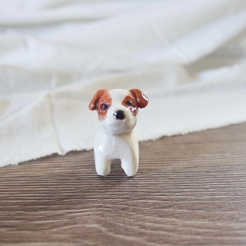 纯手工 杰克罗素梗 狗 瓷偶 - 玩偶/公仔 - 瓷 