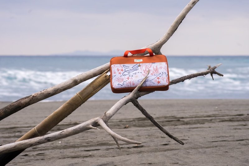 大翅鲸笔电包-晨曦橘 - 电脑包 - 棉．麻 橘色