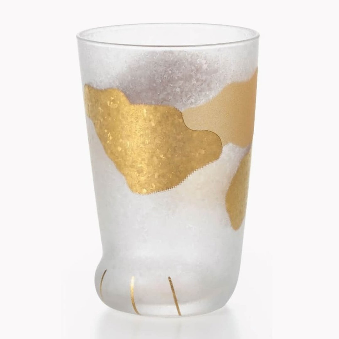 300cc【coconeco正品猫脚杯】日本Aderia金箔三花猫脚杯 - 玻璃杯 - 玻璃 金色