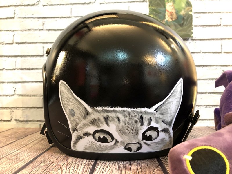 手绘疯 定制化 狗狗 猫猫 安全帽 彩绘 纪念 礼物 生日 情人节 - 订制画像 - 其他材质 多色