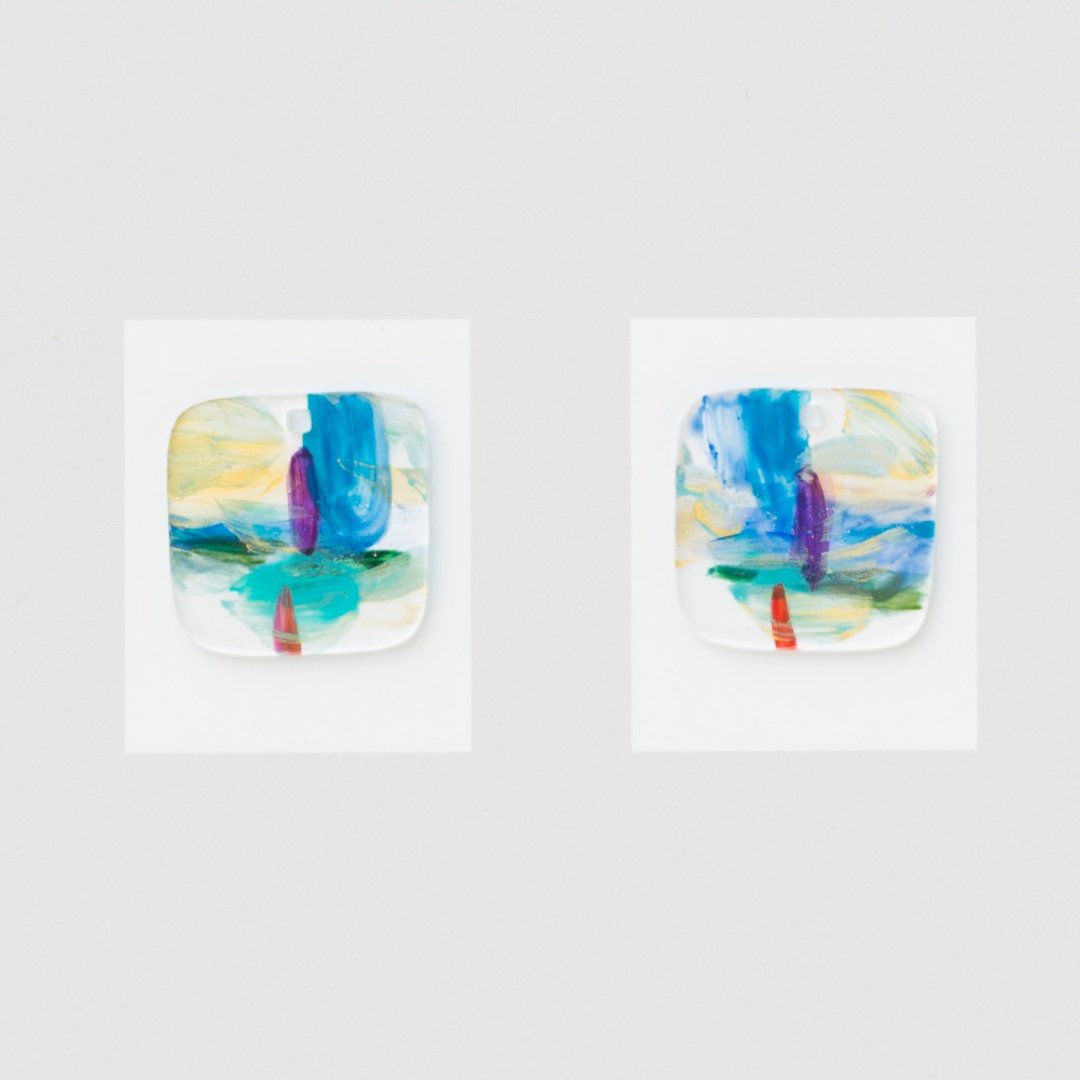 shaking earrings (夾式 or 針式) - 耳环/耳夹 - 压克力 蓝色