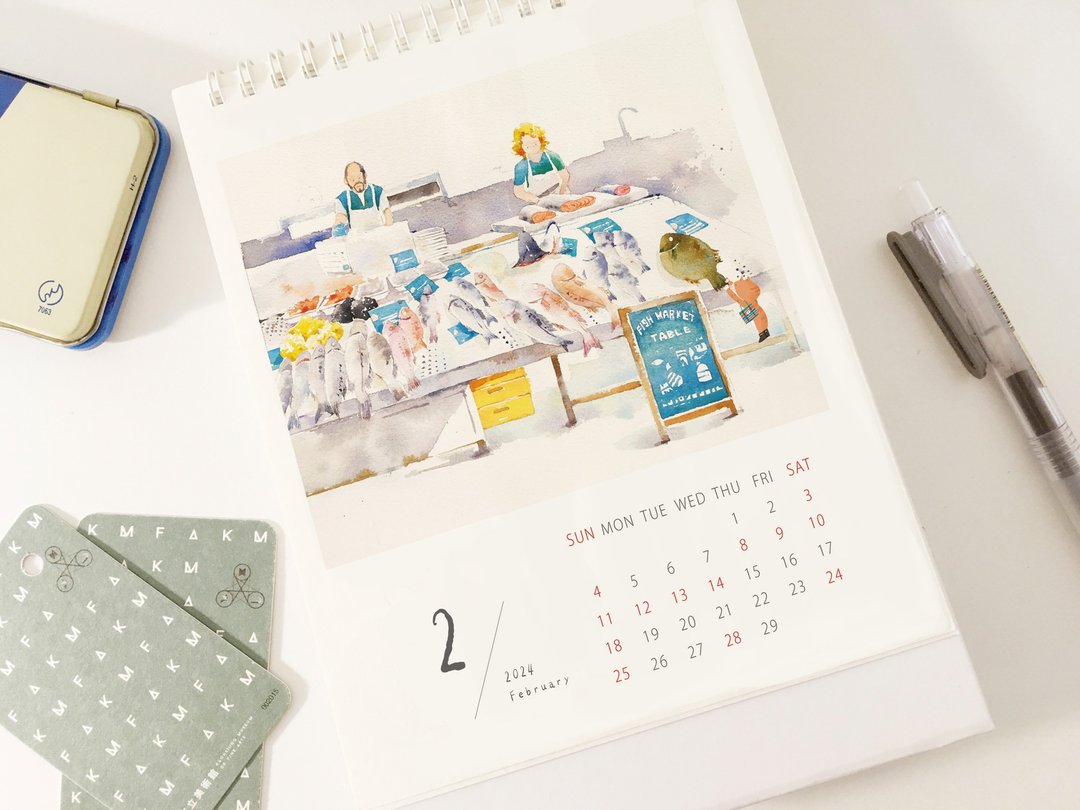 2024 黄鼻子X呜呜 逛逛 - calendar 桌历/小挂历预购 - 年历/台历 - 纸 白色