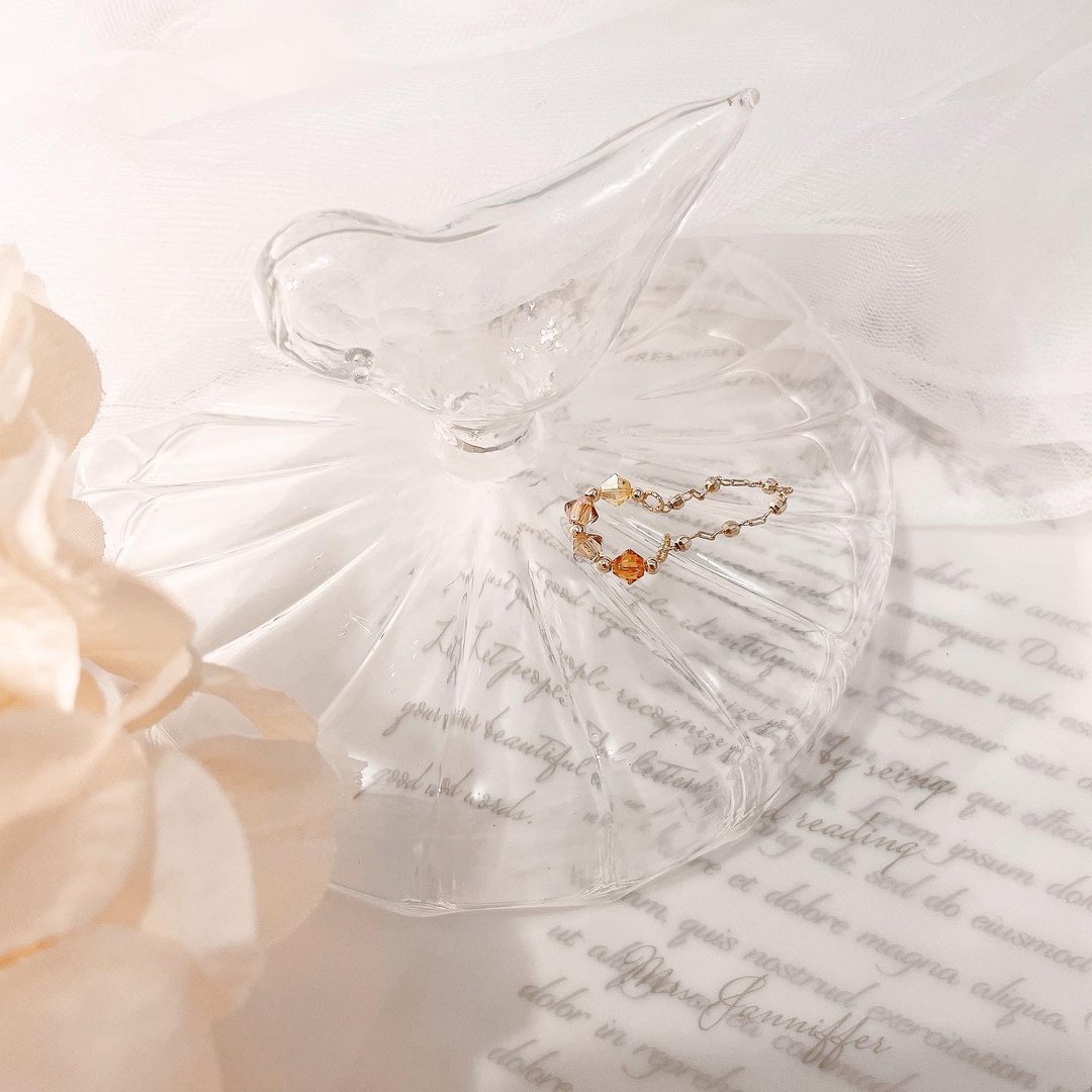Swarovski Rhea 耳骨夹 - 耳环/耳夹 - 水晶 橘色