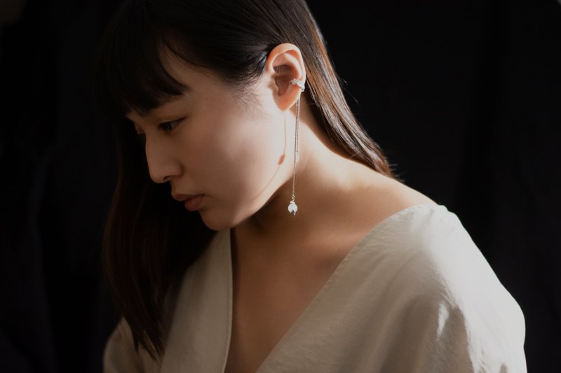 暗室原生 | Memory Ore 凝之石 纯银耳骨夹 - 耳环/耳夹 - 纯银 银色