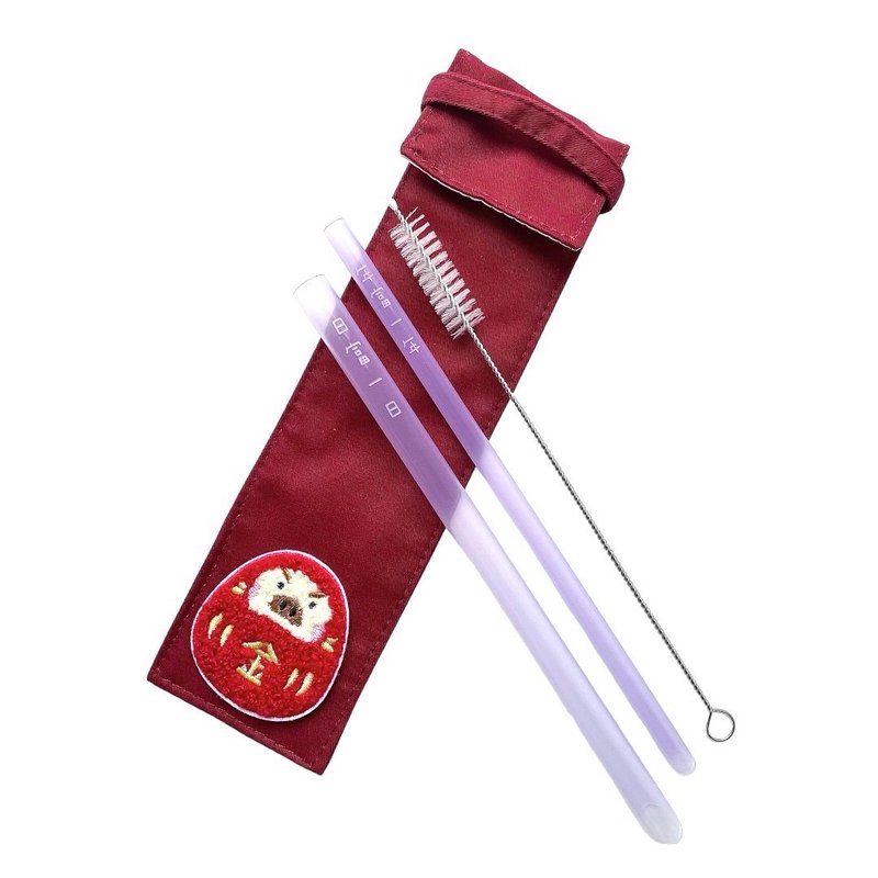【美吉吸管 x 21.5cm】新年限量刻字套组 x 日富一日年富一年 - 环保吸管 - 其他材质 红色