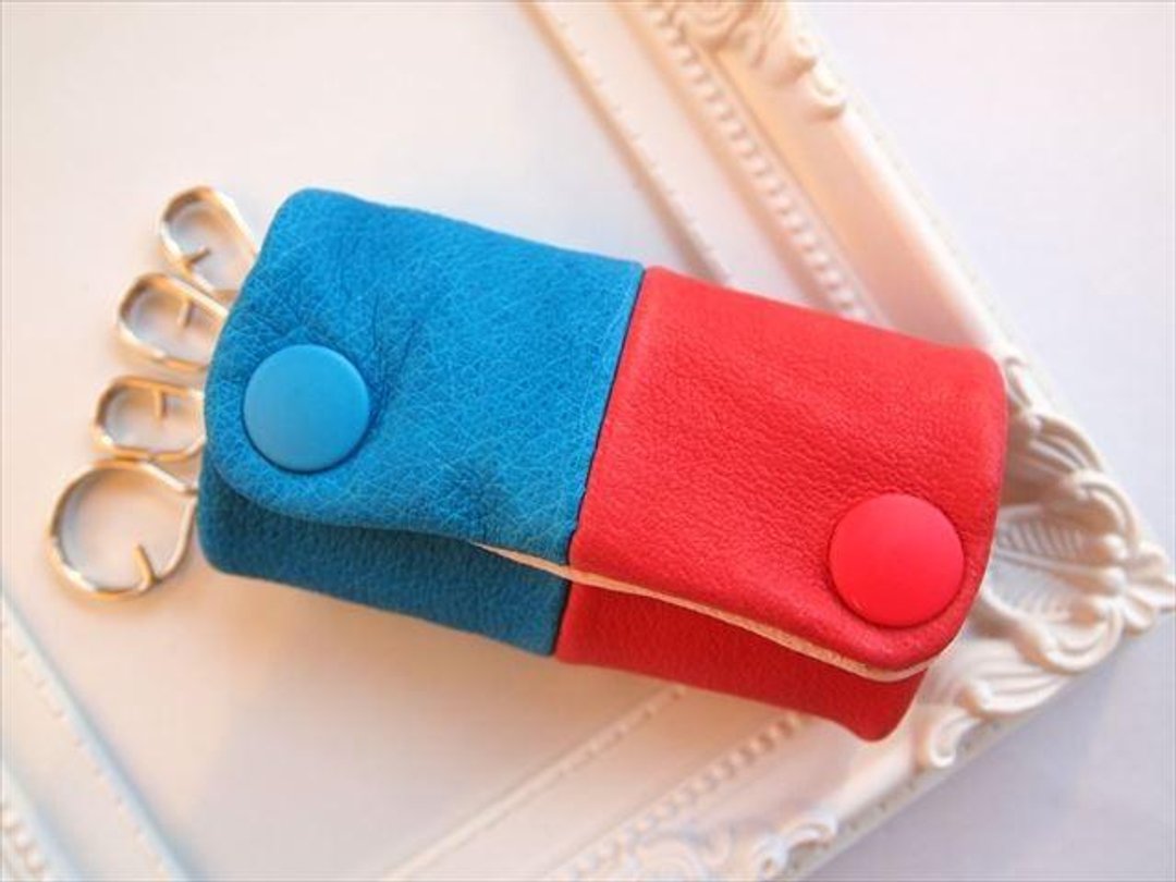 Luxury pig leather soft key case [hand-dyed leather] 1546004 - 钥匙链/钥匙包 - 真皮 绿色