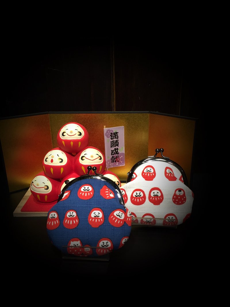 日本不倒翁铜板小口金包 - 零钱包 - 棉．麻 