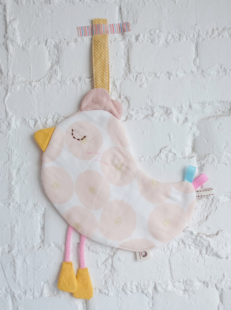 动物造型 萌睡小鸟响纸安抚巾  日本制二重纱 弥月礼安抚玩具 - 玩具/玩偶 - 棉．麻 粉红色