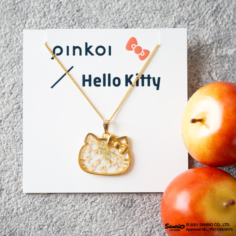 Hello Kitty 边框压花项练 - 项链 - 其他金属 金色