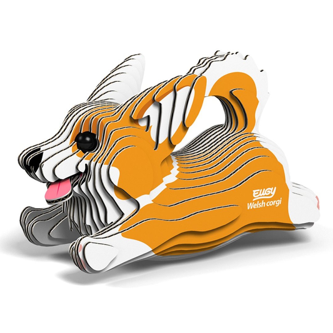 EUGY 3D坑纸拼图 - 080 威尔士科基犬 - 拼图 - 纸 橘色